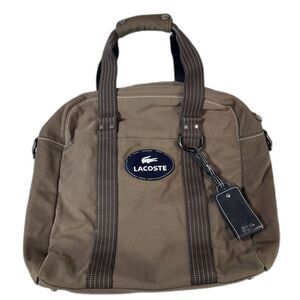 LACOSTE HOLDALL BAG Weekender Vintage M20 On the Go 7 Olive Green Canvas